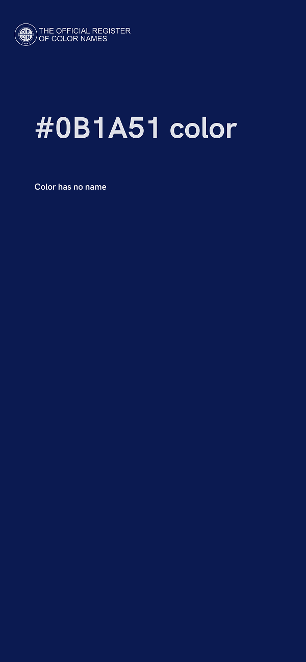 #0B1A51 color image