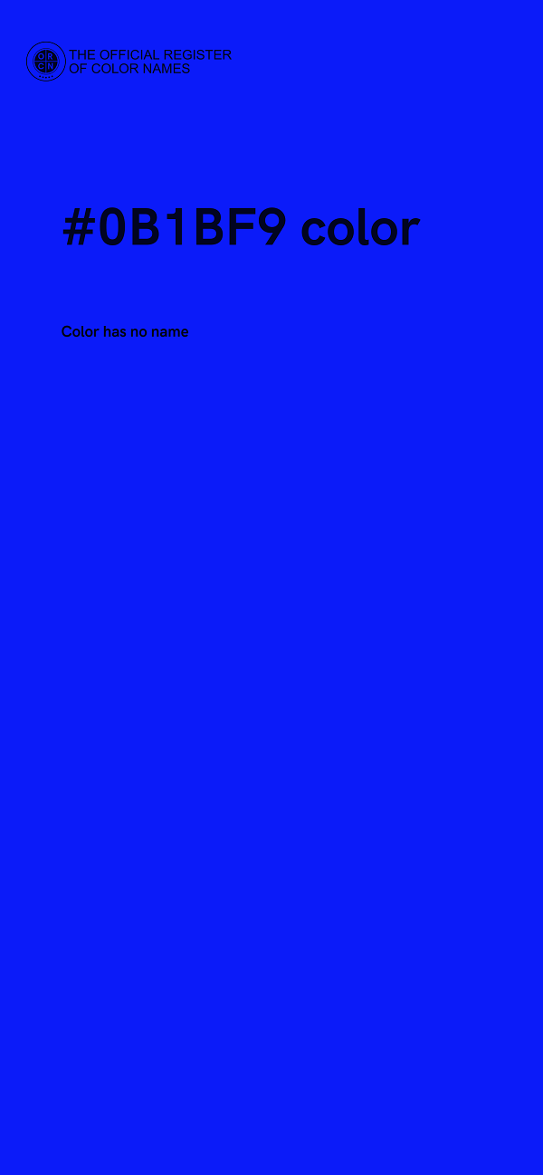 #0B1BF9 color image