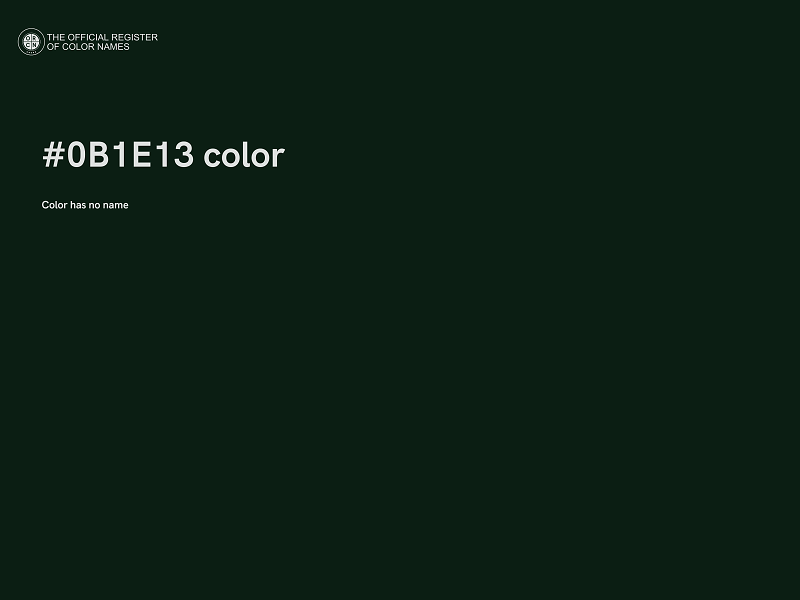 #0B1E13 color image