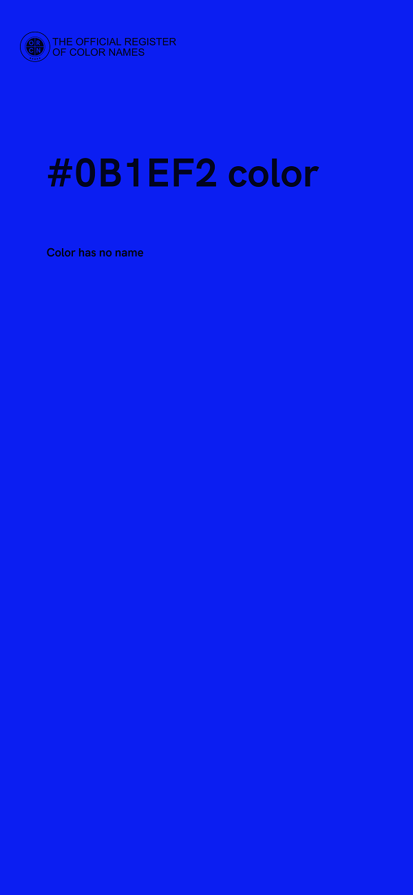#0B1EF2 color image