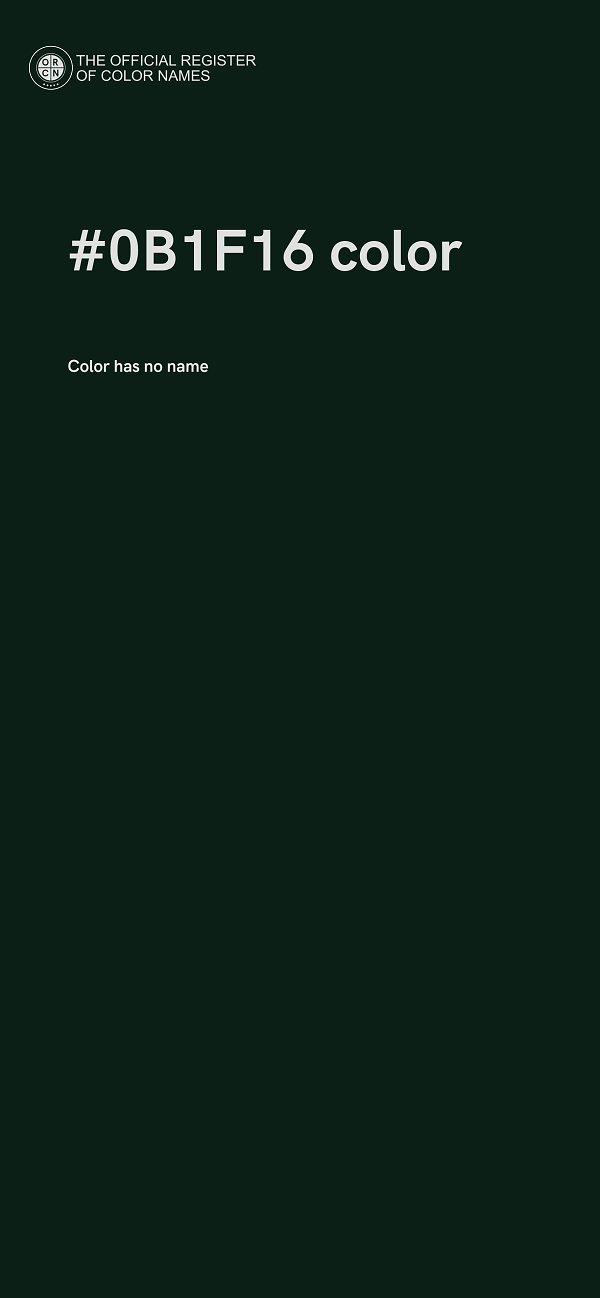 #0B1F16 color image