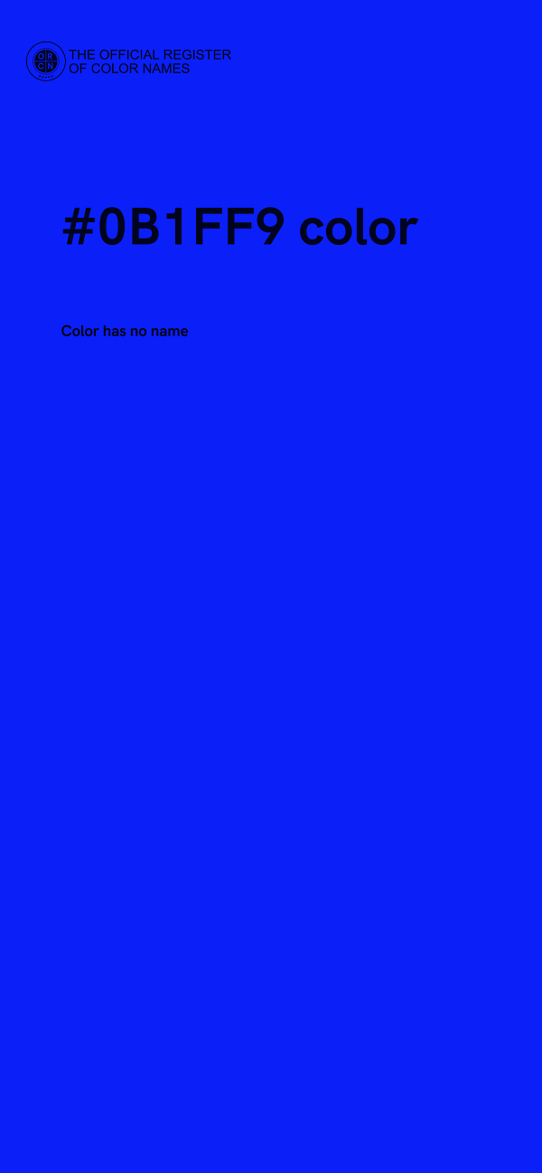 #0B1FF9 color image