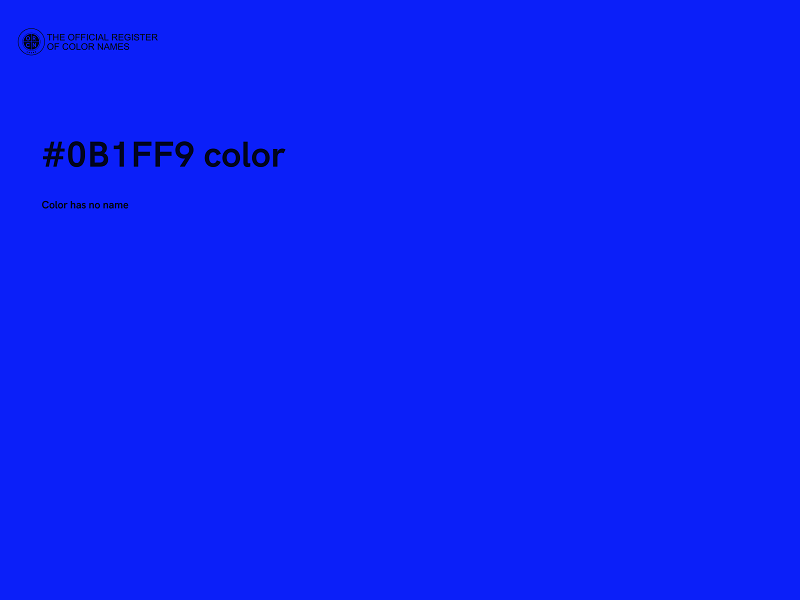 #0B1FF9 color image