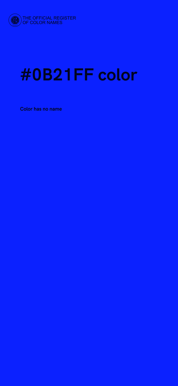 #0B21FF color image