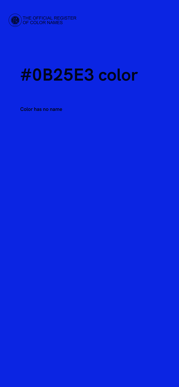#0B25E3 color image