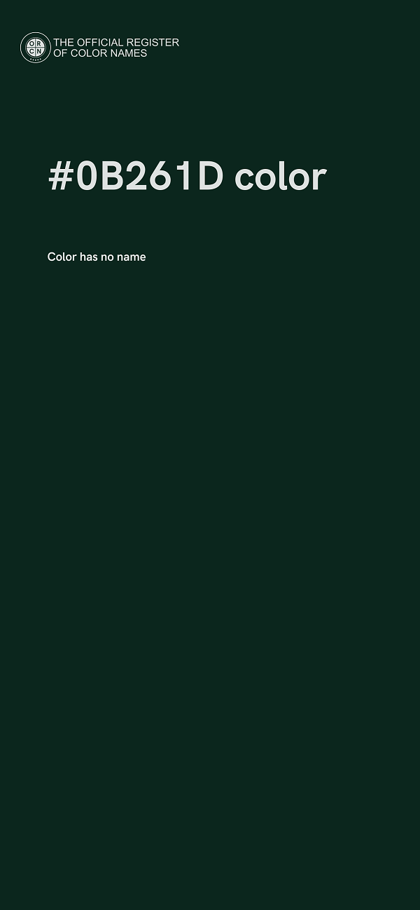 #0B261D color image