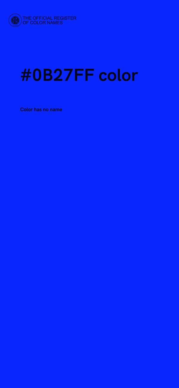 #0B27FF color image