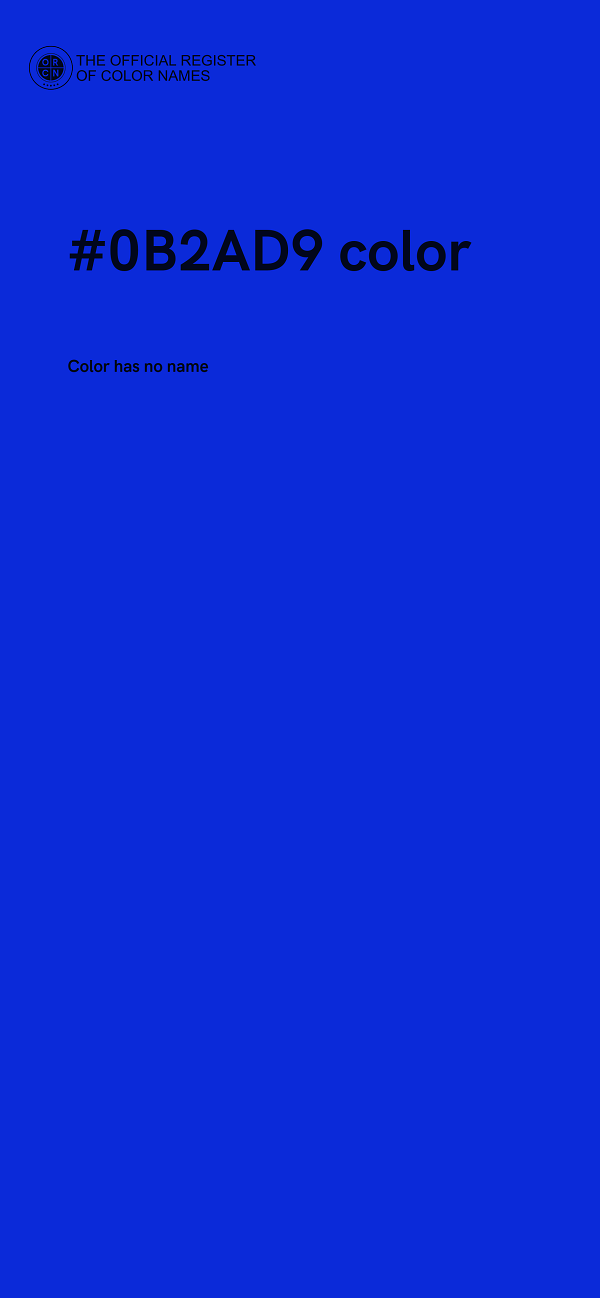 #0B2AD9 color image