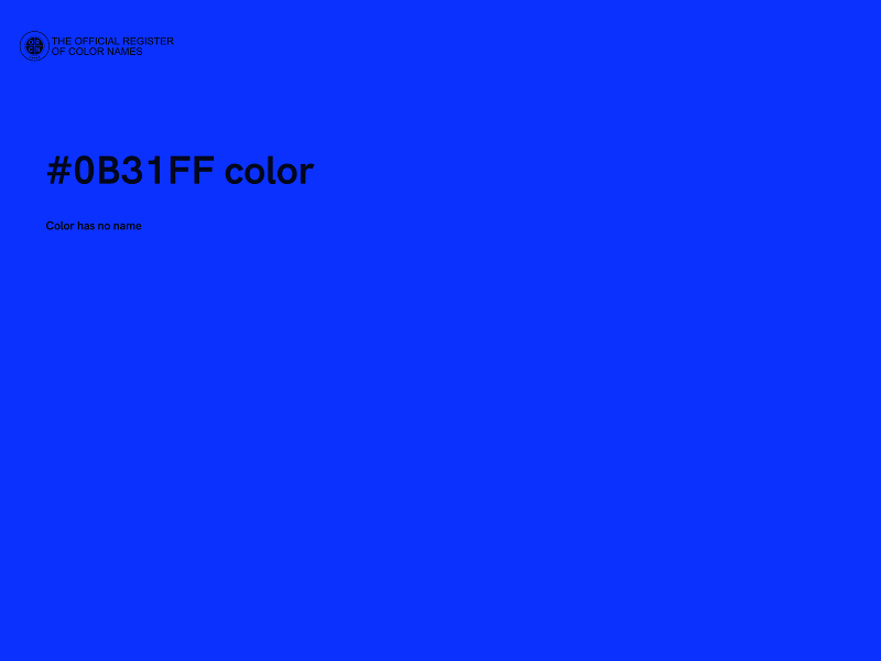 #0B31FF color image