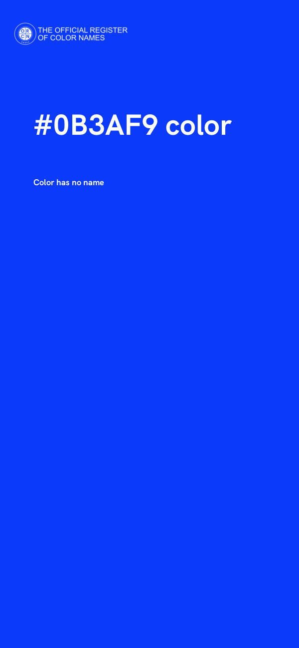 #0B3AF9 color image
