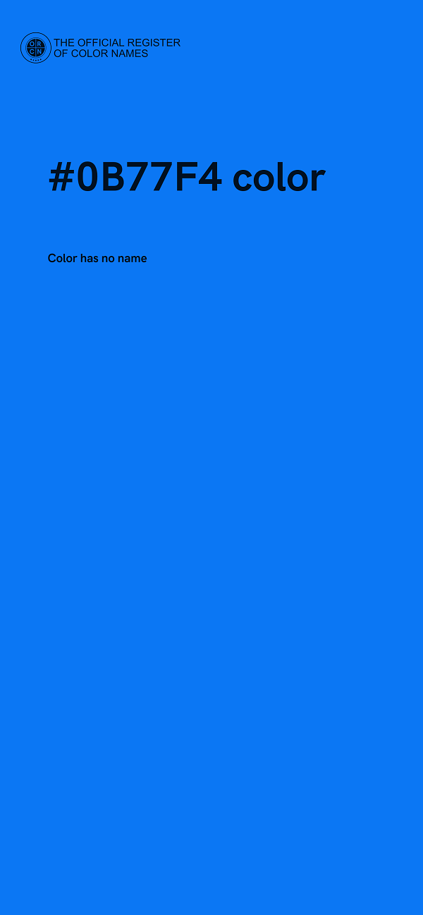 #0B77F4 color image