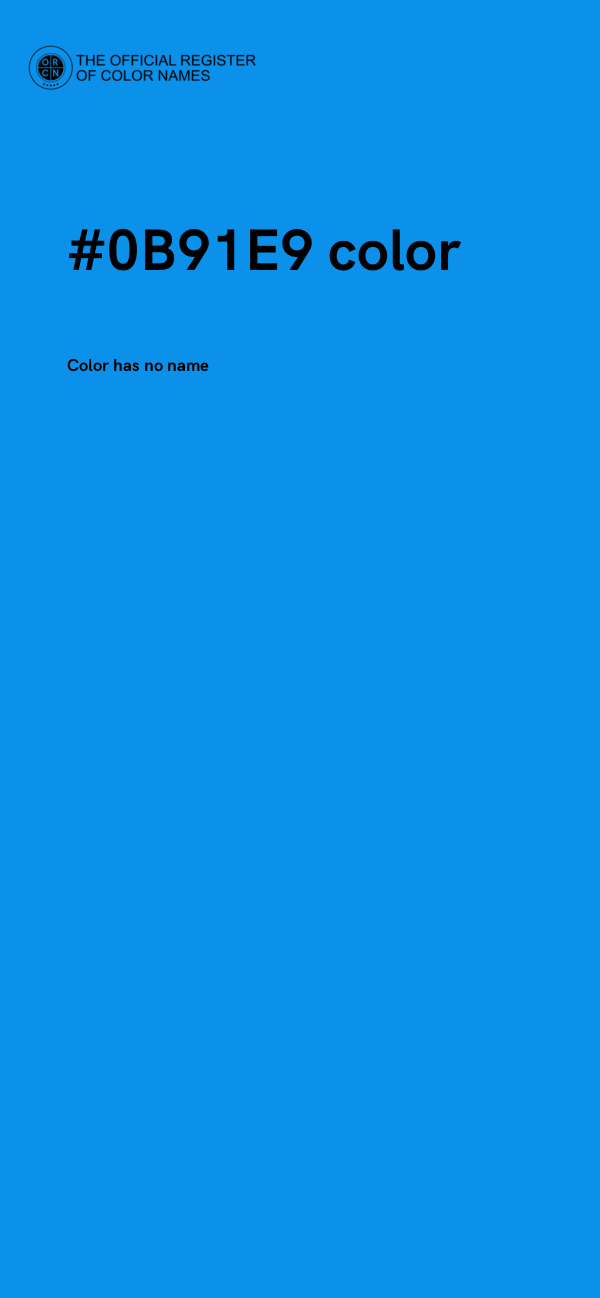 #0B91E9 color image