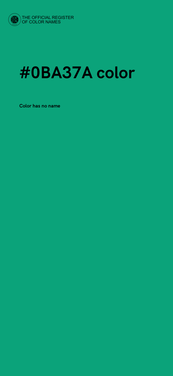 #0BA37A color image