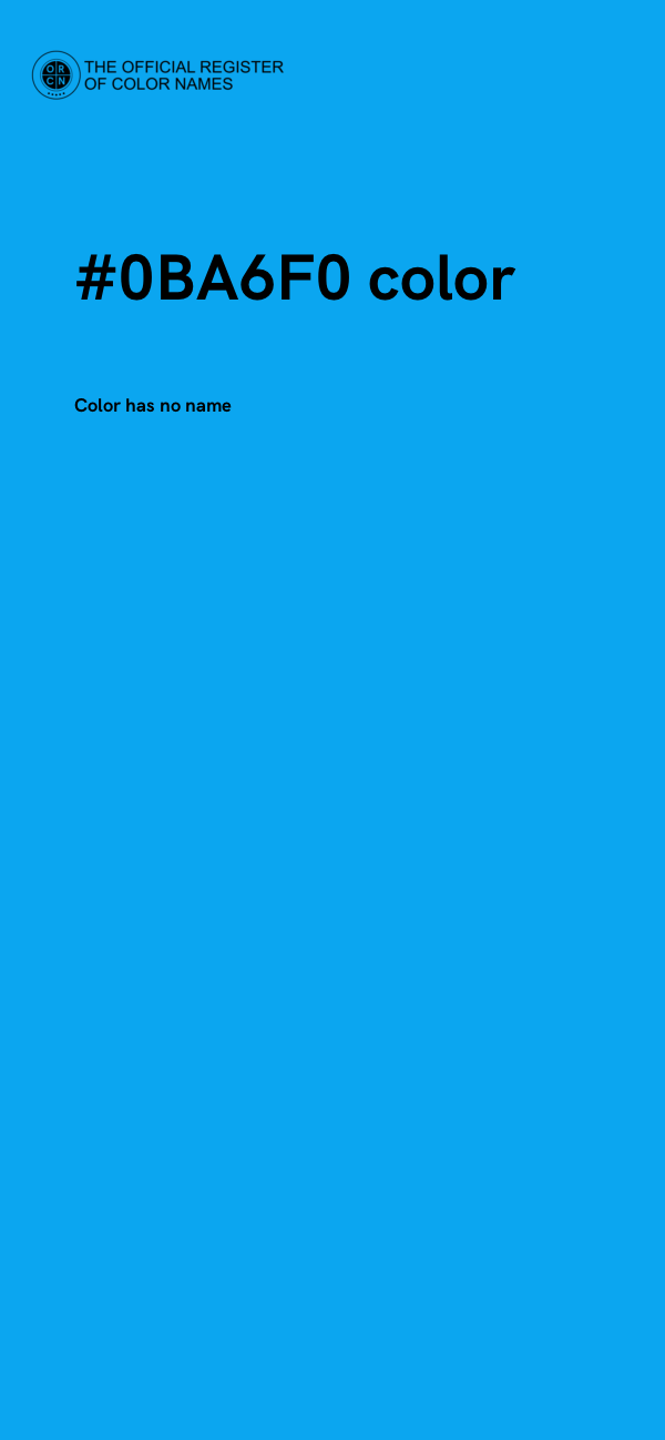 #0BA6F0 color image