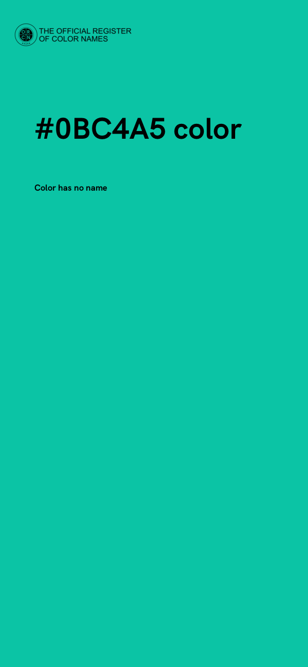 #0BC4A5 color image