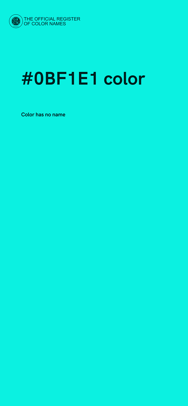 #0BF1E1 color image