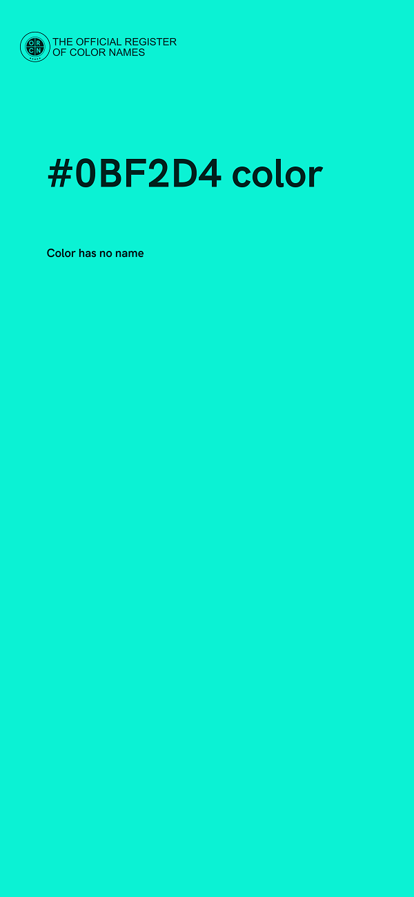 #0BF2D4 color image