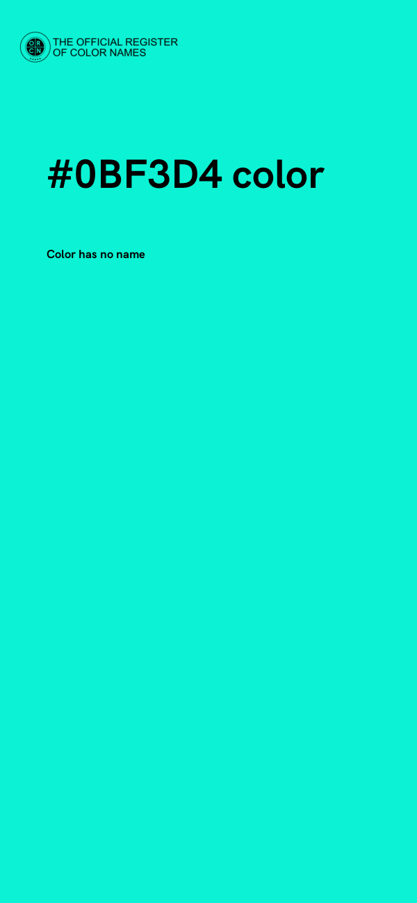 #0BF3D4 color image