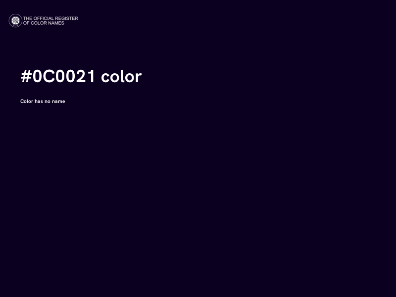 #0C0021 color image