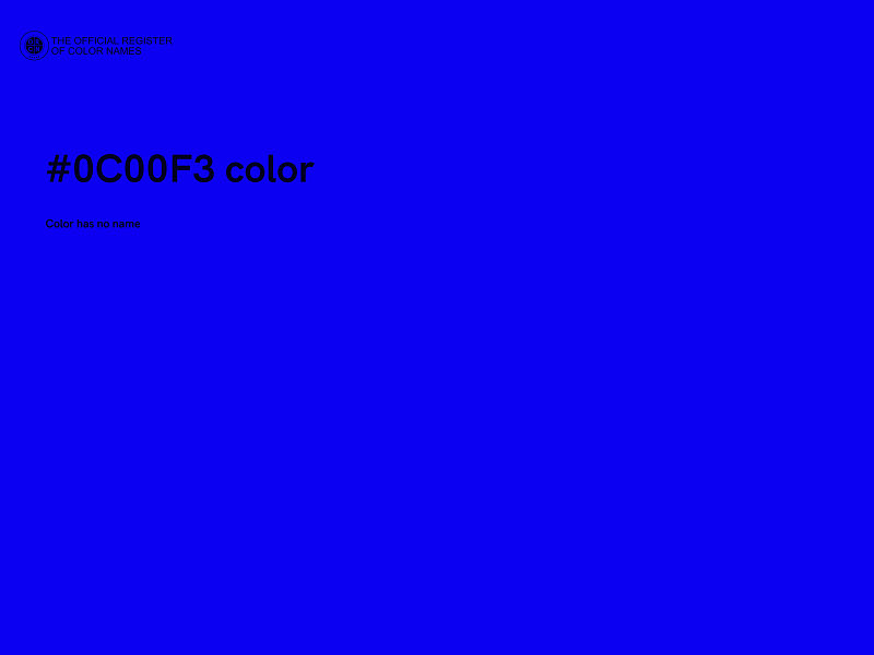 #0C00F3 color image