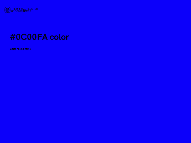 #0C00FA color image