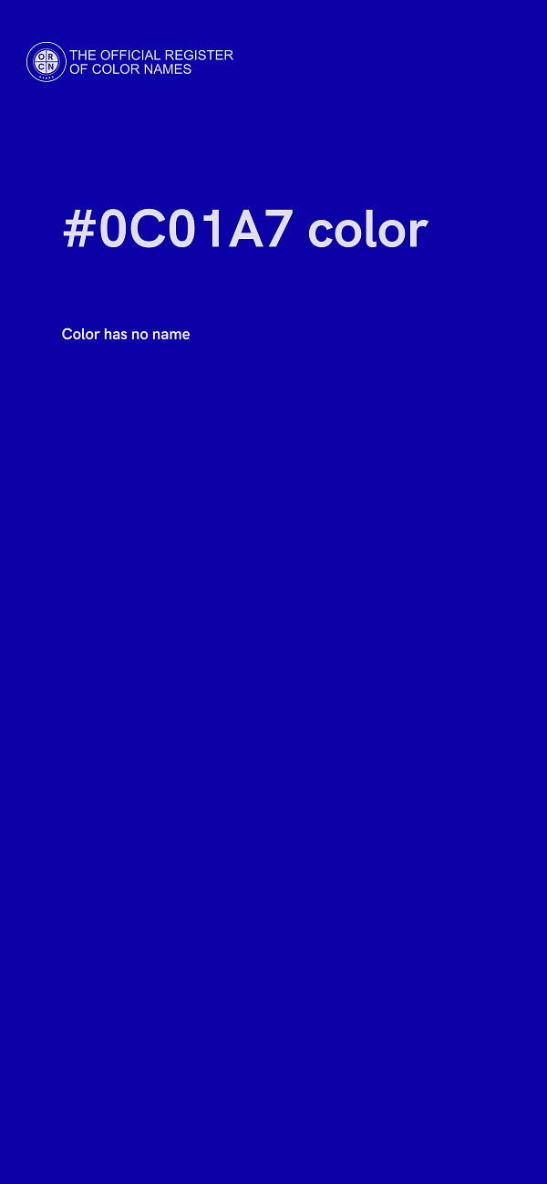 #0C01A7 color image