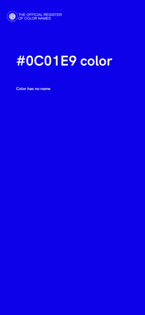 #0C01E9 color image
