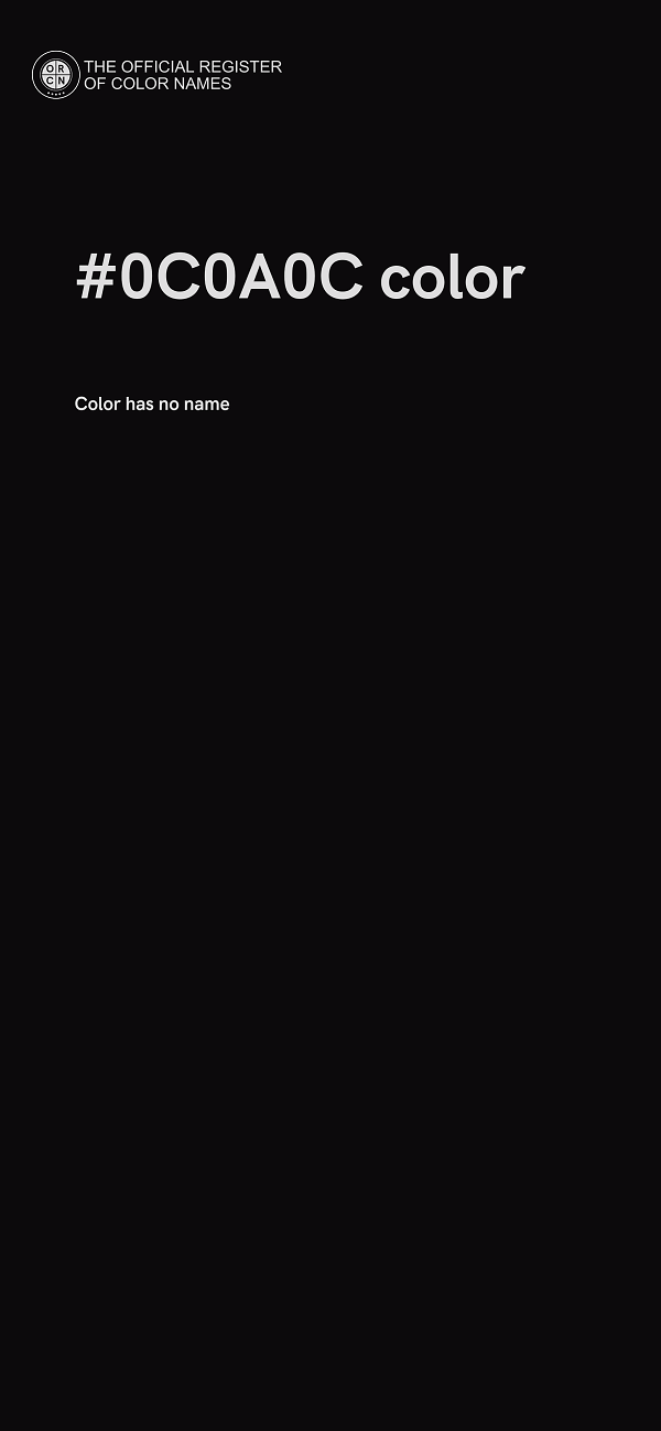 #0C0A0C color image