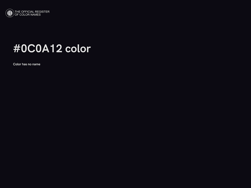 #0C0A12 color image