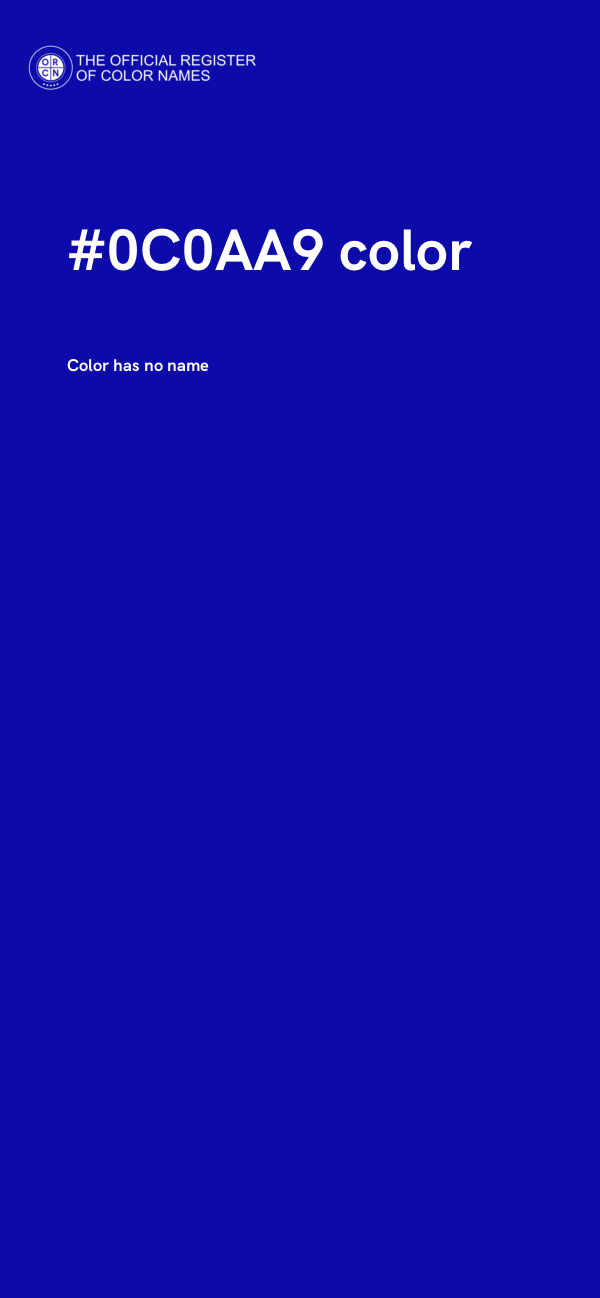 #0C0AA9 color image
