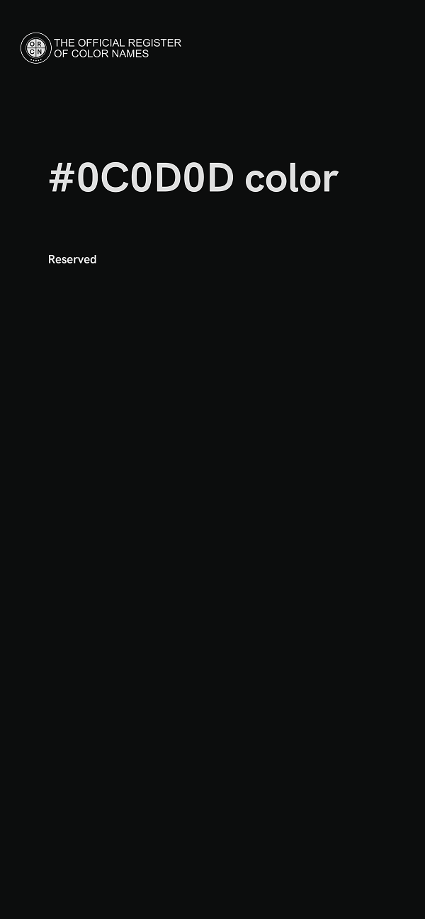 #0C0D0D color image