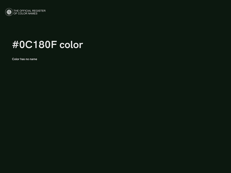 #0C180F color image