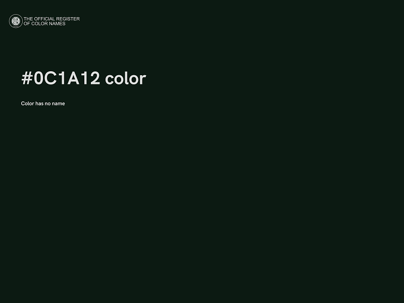 #0C1A12 color image