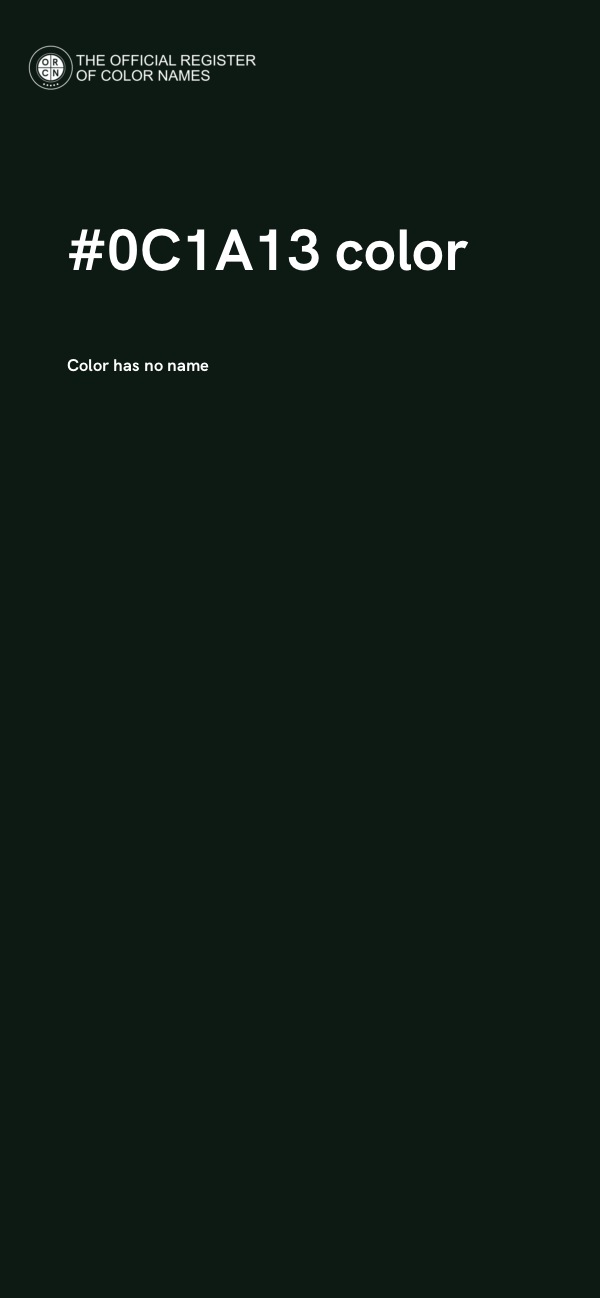 #0C1A13 color image