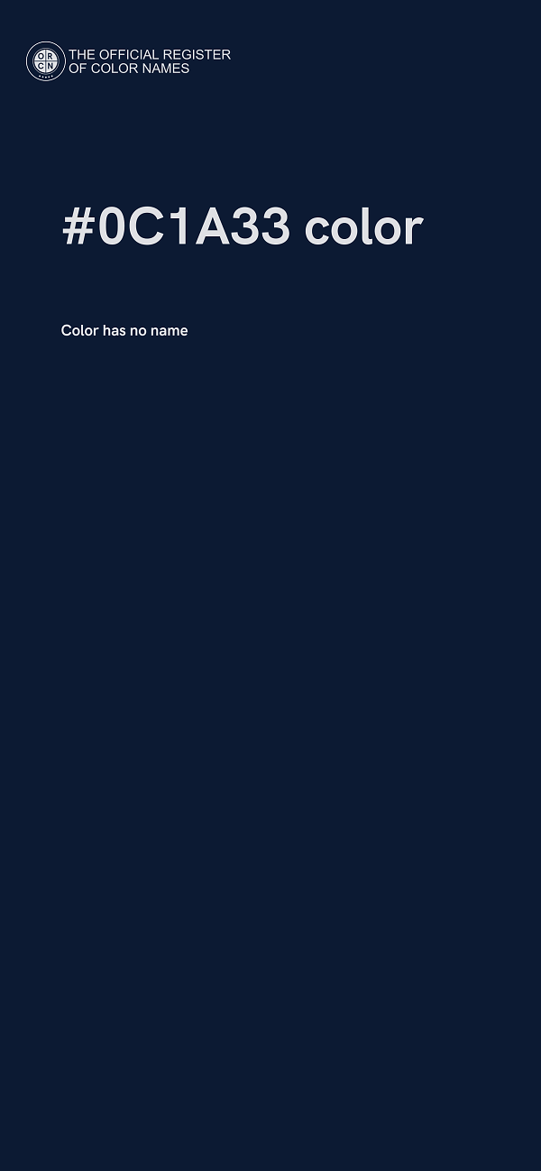 #0C1A33 color image