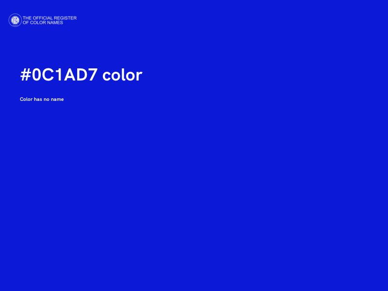 #0C1AD7 color image
