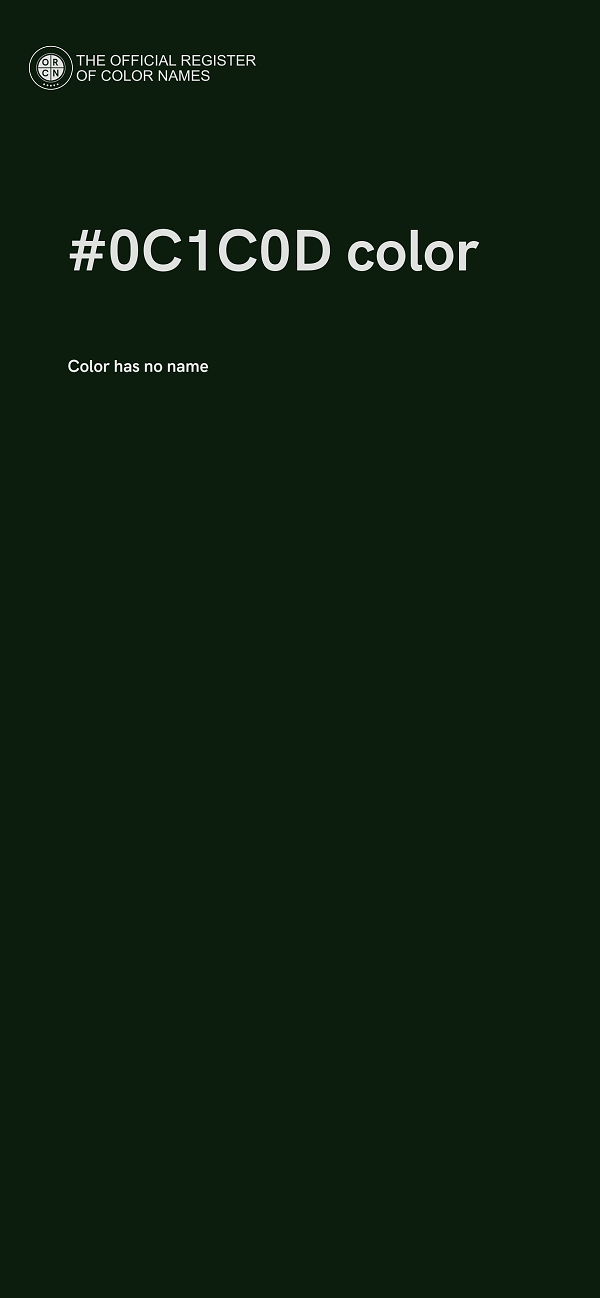 #0C1C0D color image