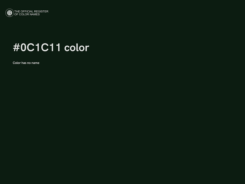 #0C1C11 color image