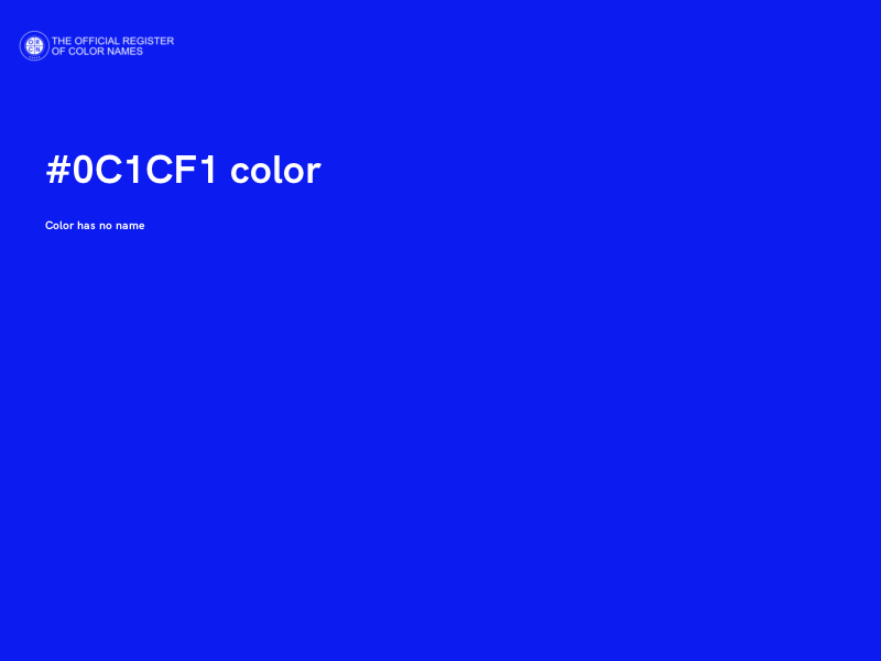 #0C1CF1 color image