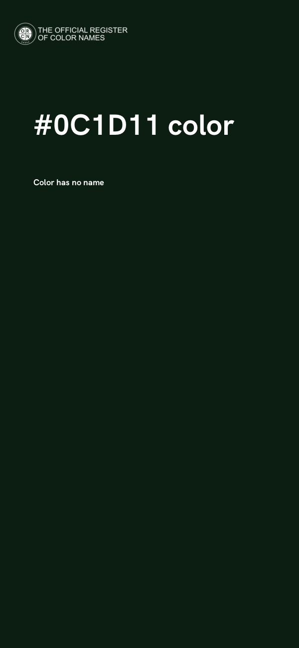 #0C1D11 color image