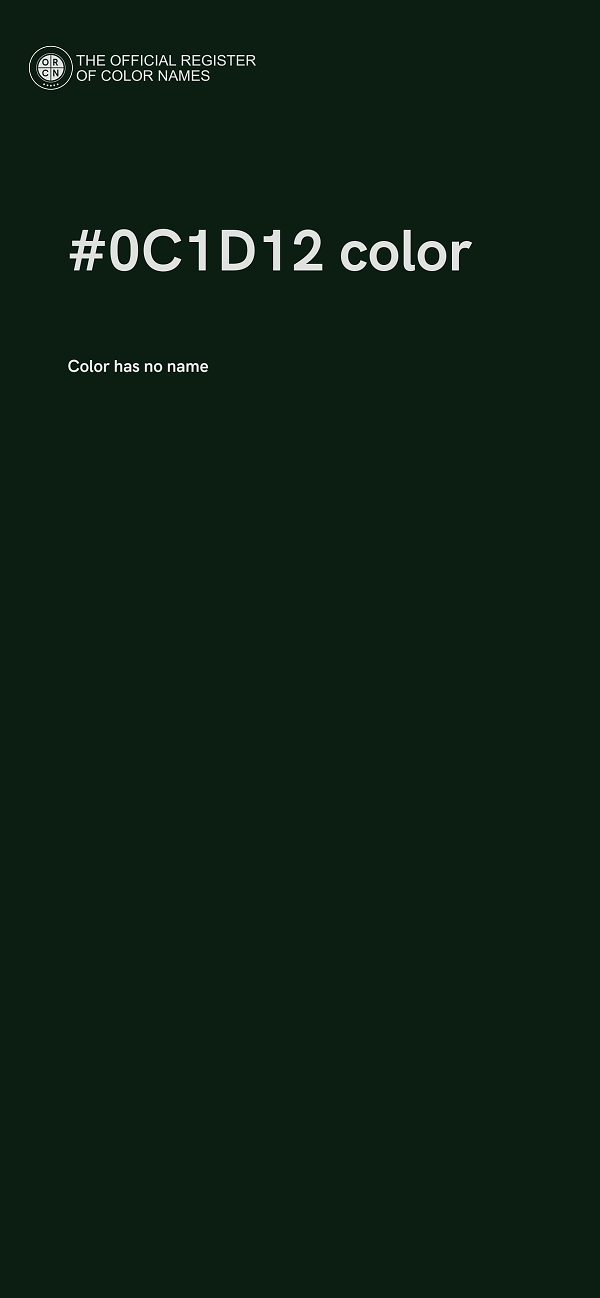 #0C1D12 color image