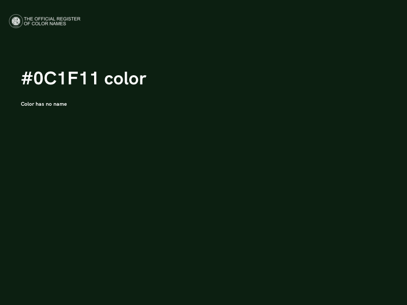 #0C1F11 color image