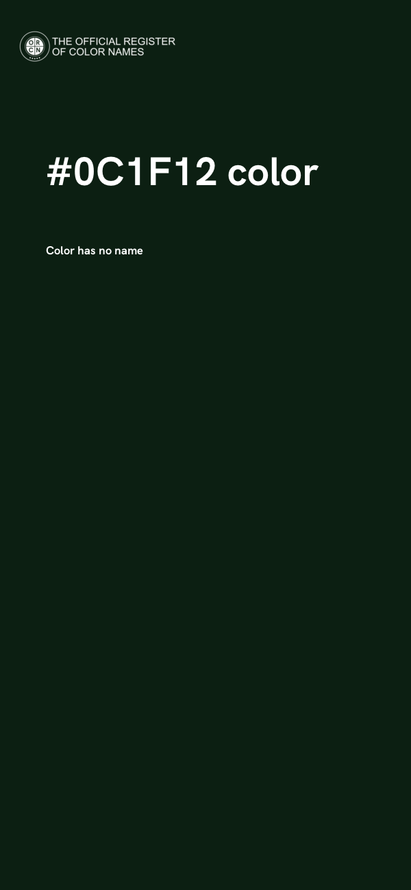 #0C1F12 color image