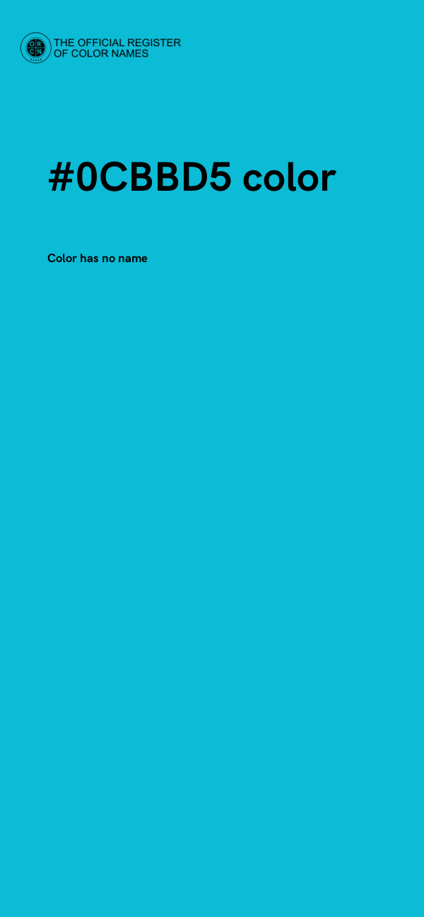 #0CBBD5 color image
