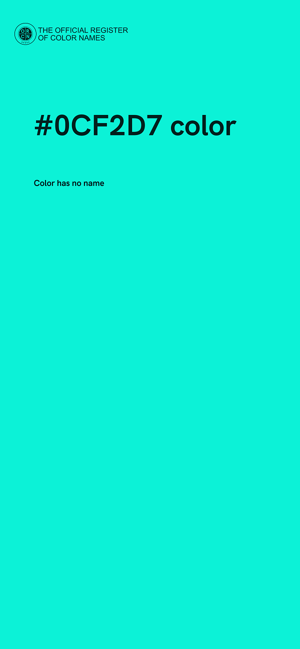 #0CF2D7 color image