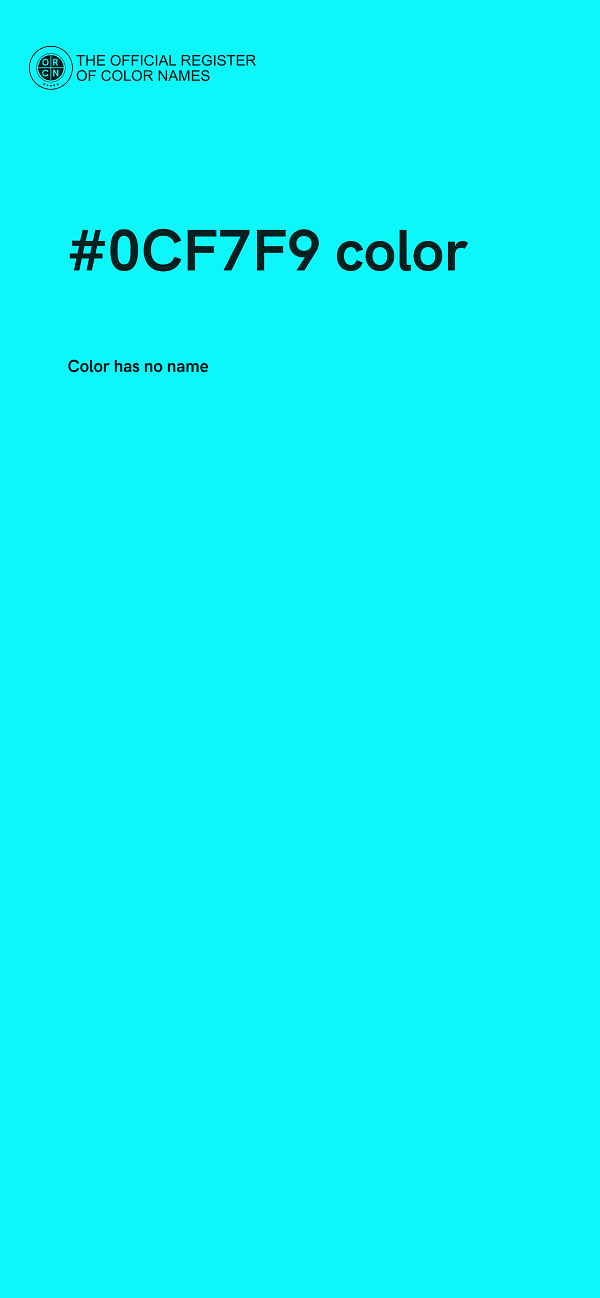 #0CF7F9 color image