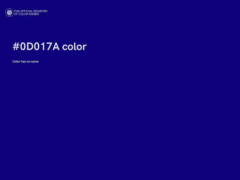 #0D017A color image