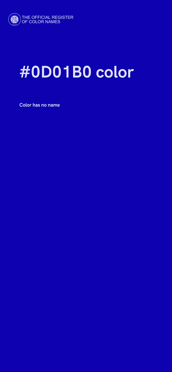 #0D01B0 color image
