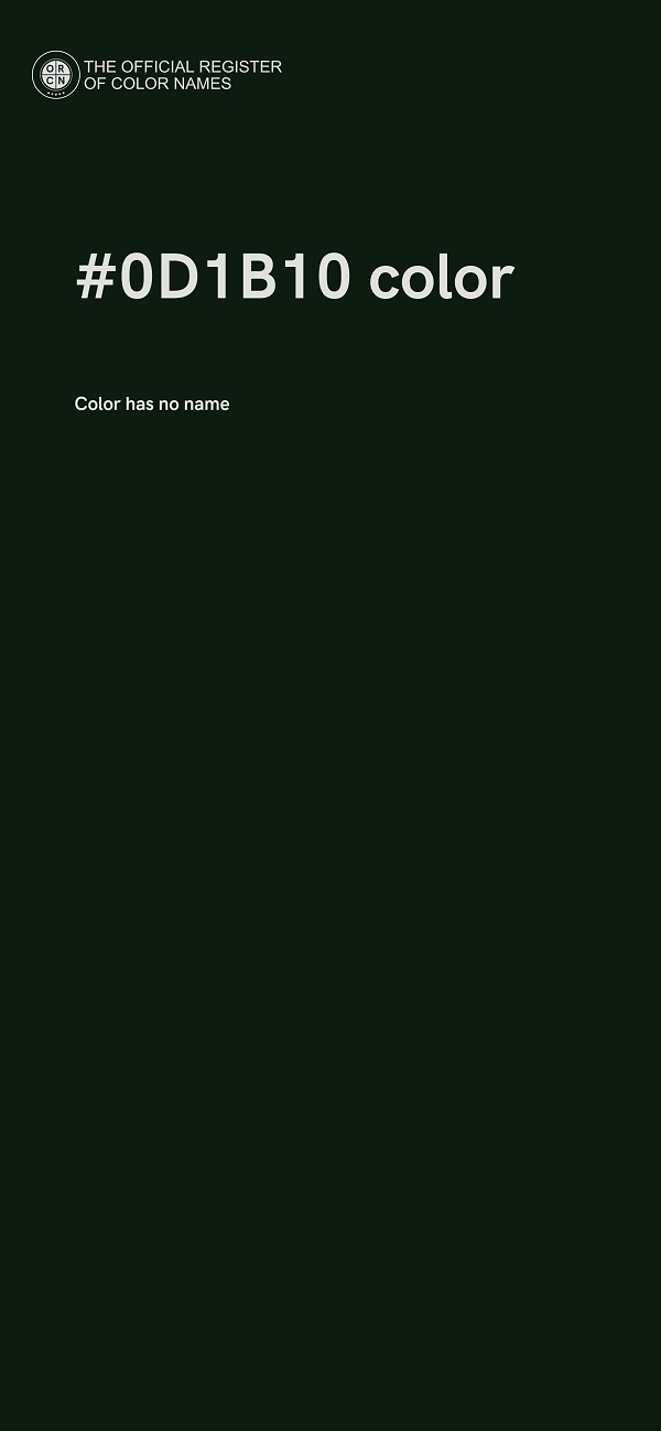 #0D1B10 color image