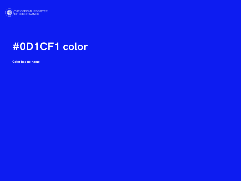 #0D1CF1 color image
